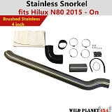 Stainless Snorkel Air Intake fits Toyota Hilux N80 2015-On Raw Brushed 4'' 304 4WD