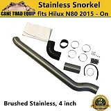 Stainless Snorkel Air Intake fits Toyota Hilux N80 2015-On Raw Brushed 4'' 304 4WD