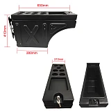 Ute Tub Storage Box Side Universal Tool Box Lockable single Trailer Black 