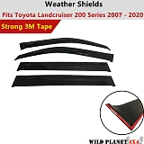 Premium Weather Shields Window Visor 4pcs for Toyota Landcruiser 200 Series 2007-2020 SUV Wagon Tinted Black 