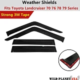 Premium Weather Shield Window Visor 4pcs for Landcruiser 70 76 78 79 Series Dual Cab Tinted Black