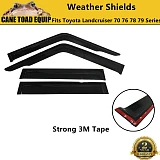 Premium Weather Shield Window Visor 4pcs for Landcruiser 70 76 78 79 Series Dual Cab Tinted Black
