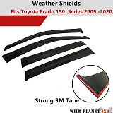Premium Weather Shields Window Visor 4PCS fits Toyota Landcruiser Prado 150 Series 2009-2020 SUV Wagon