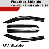 Premium Weathershields for Hilux Dual Cab 2015-20 Toyota Slim Fit Design N80