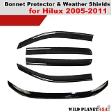 Bonnet Protector & Window Visors WeatherShields suit Toyota Hilux 2005-2011 combo