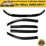 Bonnet Protector & Window Visors WeatherShields suit Toyota Hilux 2005-2011 combo