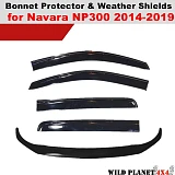 Bonnet Protector & WeatherShields Window Visors suit Navara NP300 D23 2014-2020 Combo deal