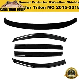 Bonnet Protector & Weathershields Visors For Mitsubishi Triton MQ 2015-2018 Combo Deal