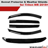 Bonnet Protector & WeatherShields Window Visors suit Mitsubishi Triton MR 2019+ Combo Deal