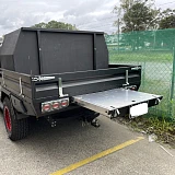 Pioneer Steel Tray with Trundle Drawer and Rear Ladder Rack Package for Dual Cab Ute 1850 x 1850