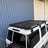 190x142 cm Alloy Flat Roof Rack Platform Aluminium with Rain Gutter Mount Brackets for LandCruiser 76 Series