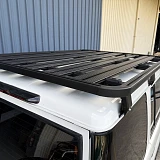 190x142 cm Alloy Flat Roof Rack Platform Aluminium with Rain Gutter Mount Brackets for LandCruiser 76 Series