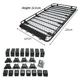 Aluminium Roof Rack Basket Full Length Gutter 2.2m fits Landcruiser 80 Nissan Patrol GU GQ MQ 4WD