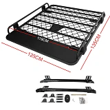 Tradesman Roof Rack for Hilux Ranger Triton Navara Dmax Aluminium Powder Coated Dual Cab UTE 4wd Luggage Basket Carrier