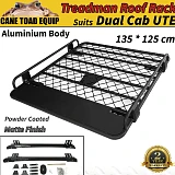 Tradesman Roof Rack for Hilux Ranger Triton Navara Dmax Aluminium Powder Coated Dual Cab UTE 4wd Luggage Basket Carrier