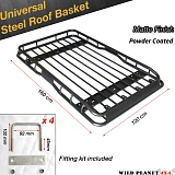 1.6m Universal Steel Roof Rack One piece Powder Coated Basket Luggage Carrier Car 4WD