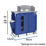 Camping Kitchen Unit Cook Table Foldable Storage Cupboard Windshield