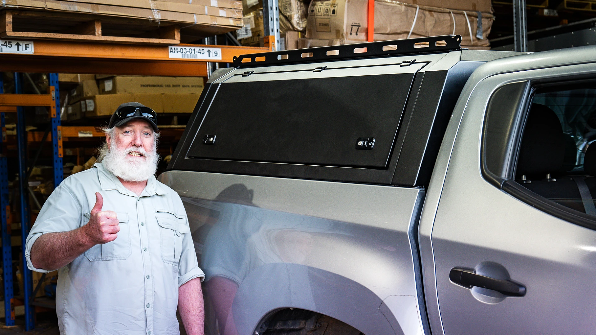 A TradeCap steel canopy fitted to a Mitsubishi Triton at the Cane Toad Equip workshop
