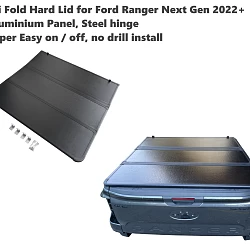 Tri-Fold Hard Tonneau Cover for Ford Ranger Next Gen 2022+ Dual Cab Ute Lid Aluminium 4WD