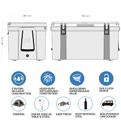 75L Hard Ice Cooler Box