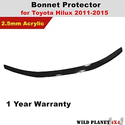 Bonnet Protector Guard for Toyota Hilux 2012-2015 Vigo Tinted Black Guard Post facelift