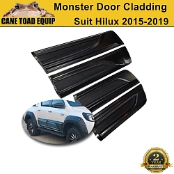 Side Door Body Molding Cladding Trim suit Toyota Hilux N80 15-20 ABS Black