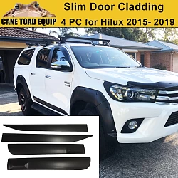 Door Cladding Side Body Slim Trim for Toyota Hilux 2015-2023 N80 Moulds SR SR5 Matt Black