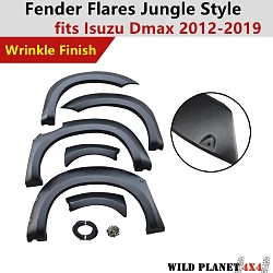 Fender Flares for ISUZU DMAX Jungle Style Wrinkle Finish D-MAX Dual Cab 12-19 Wheel Guard