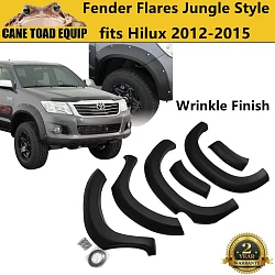 Jungle Fender Flares Wheel Arch fit Toyota Hilux 2012-2015 Matte Black Rough Finish 6pc