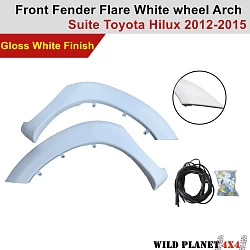 White Front Fender Flares OEM Design Wheel Arch to suit Toyota Hilux SR5 SR 2012-2015 2 PCS