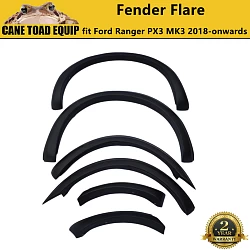 Fender Flare Kit Slim Matte Black Guard Trim Fits Ford Ranger PX3 MK3 2018-2021