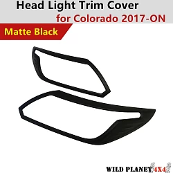 MATT Black Head Light Cover Trim Protector to suit HOLDEN Colorado 2017-Onwards