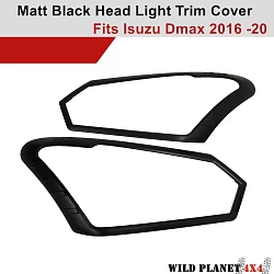 Matt Black Head Light Cover Trim to suit Isuzu D-max DMAX 2016-2020