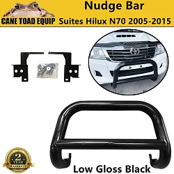 Nudge Bar fit Toyota Hilux N70 Gloss Black Steel Grill Guard 2005-2015 4WD 2WD