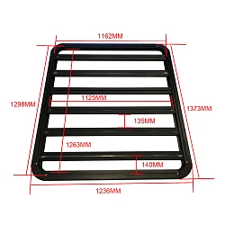 Universal Aluminium Low-Profile Roof Rack 1300MM X 1236MM 