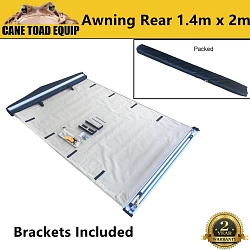 Awning 1.4x2m 280GSM Rear Car Camping Sunshade Tent Outdoor Beach Cover 4WD 4X4