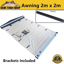 Awning 2x2m 280GSM Side Sunshade Camping Car Side Pullout Tent Camper 4X4 4WD