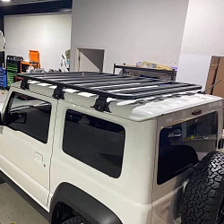 Aluminium Roof Rack for Jimny+Wind Deflector Platform Slimline 2018 Onwards 160x130cm Low Profile