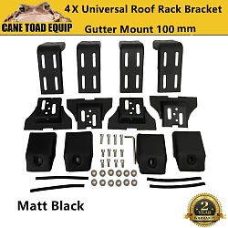 Universal Roof Rack Brackets 100MM 2 Pair for Rain Gutter Mounts Adjustable 4x4 4WD