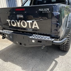 Rear Bar Bumper For Toyota Hilux N70 N80 2005 - 2021 Steel Step Protection TOW 4WD