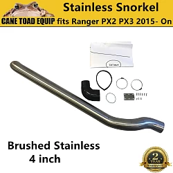 Stainless Snorkel Air Intake fits Ford Ranger PX2 PX3 2015-On Brushed 4'' 304 4WD