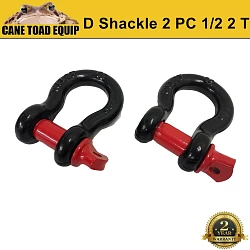 D-Shackle 1/2" 13mm Black Rated 2T Red Pin Boat Trailer Marine Caravan 2PCS