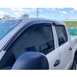 Premium Weather Shields 4 PCS For Volkswagen VW Amarok 2009-2020 Dual Cab Black Tinted Window Visors