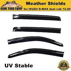 Premium Weather Shield Window Visor Weathershield for ISUZU D-MAX dual cab 12-20