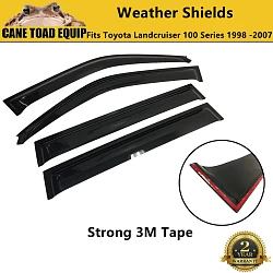 Premium Weather Shields Window Visor 4pcs for Toyota Landcruiser 100 Series 1998-2007 SUV Wagon Tinted Black