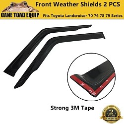 Premium Weather Shields Window Visors Front 2pcs for Landcruiser 70 76 78 79 Series Tinted Black Single Cab