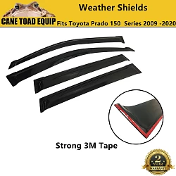 Premium Weather Shields Window Visor 4PCS fits Toyota Landcruiser Prado 150 Series 2009-2020 SUV Wagon