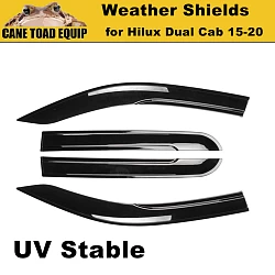 Premium Weathershields for Hilux Dual Cab 2015-20 Toyota Slim Fit Design N80