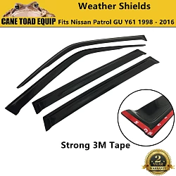 Premium Weather Shield Window Visors 4PCS for Nissan Patrol Y61 GU 1998-2016 SUV Wagon