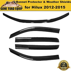 Bonnet Protector & Window Visors WeatherShields for Toyota Hilux 2012-2015 Combo